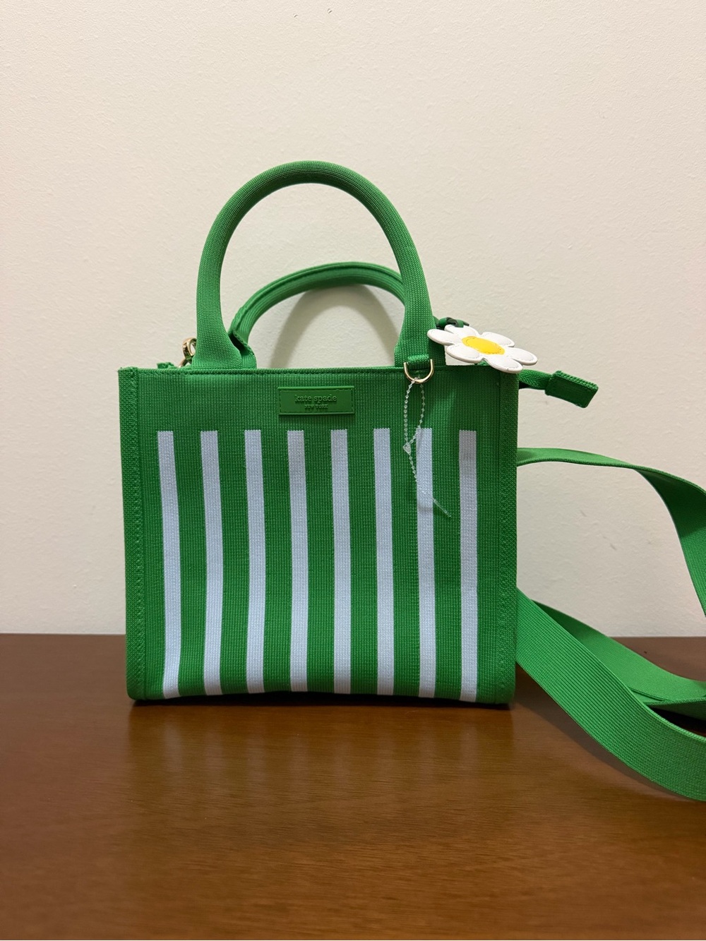Kate Spade New York X Target Stripe Knit Crossbody Bag Green NWOT